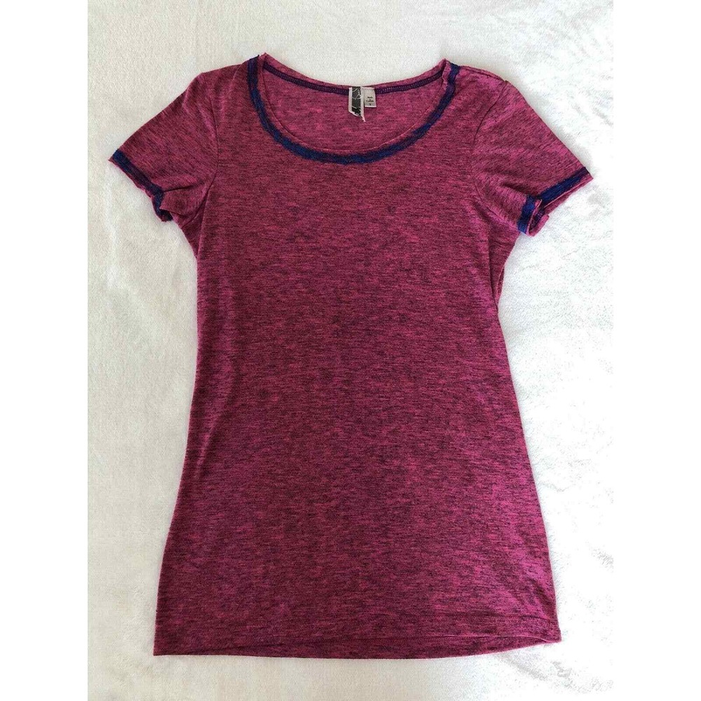 BKE Womens Size Small Pink Short Sleeve Embroidered Lightweight Slim Fit